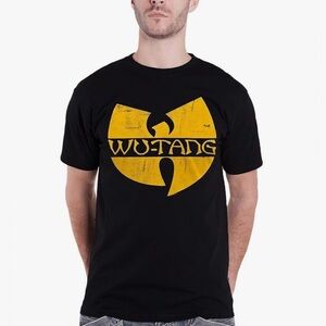 Wu-Tang Clan Distressed Logo T-Shirt Short Sleeve Black Size XL